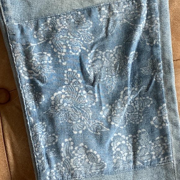 J Crew Slouchy Boyfriend Denim Jean Women 27 Floral Leg Patch - Picture 2 of 11